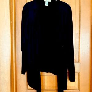 WOMANS BLACK OPEN FRONT COVER UP SIZE 2X